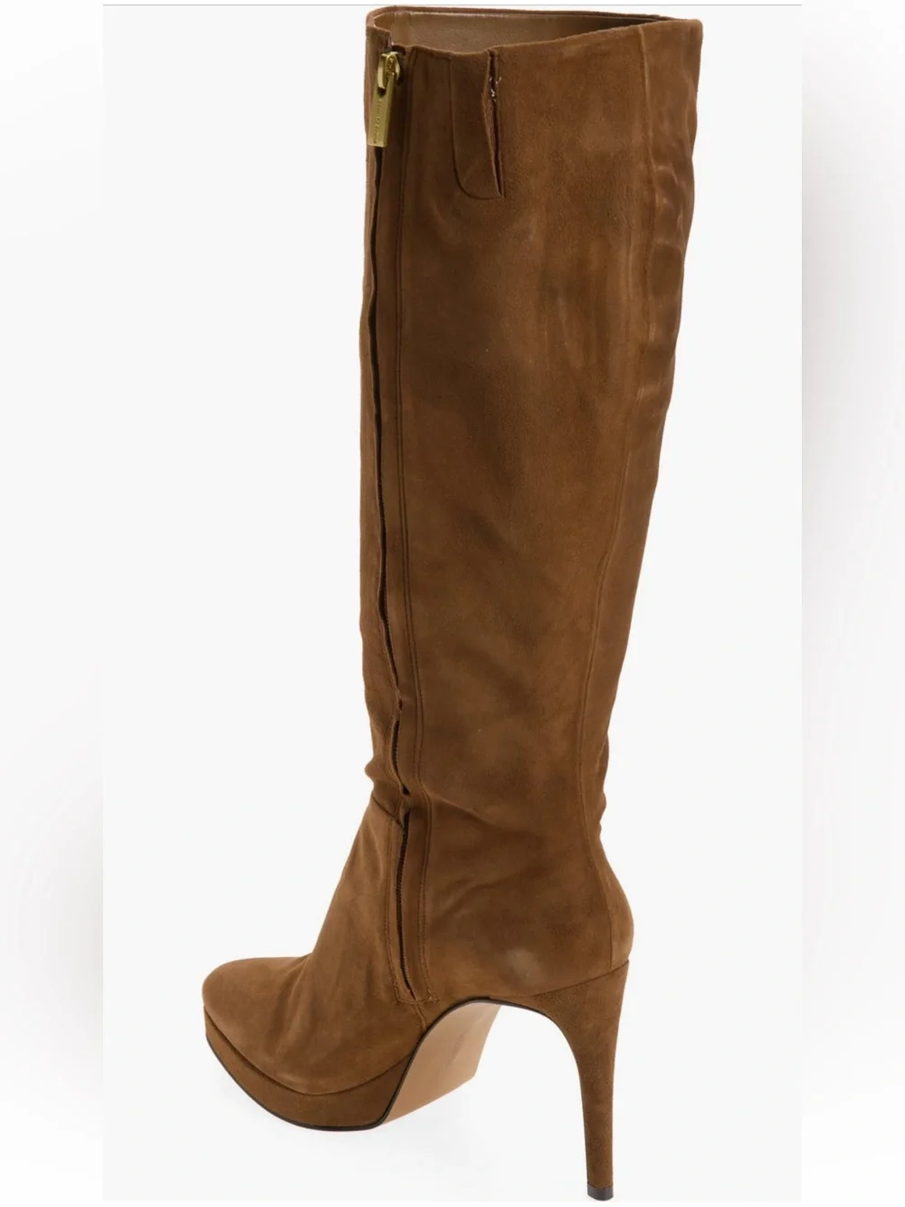 Vince Camuto Cognac/Reishi Knee-High Platform Boots 9 Wide Calf NWOB